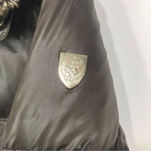 Vince Camuto Olive Green Quilted Faux Fur Collar Long Winter Jacket - Picture 14 of 16